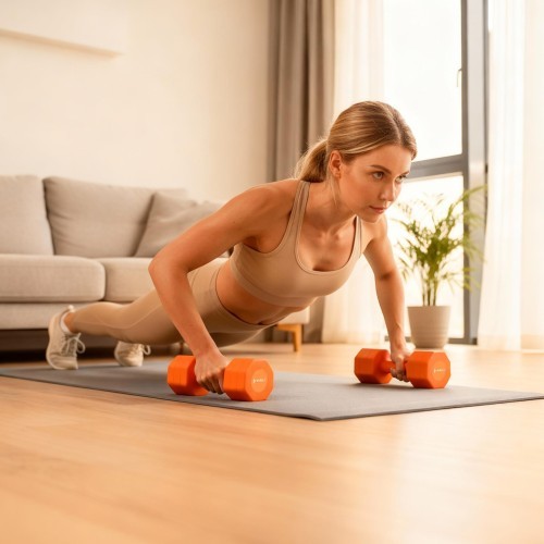 ADJUSTABLE DUMBBELLS ORANGE 2 x 2.5 KG HL03 HMS