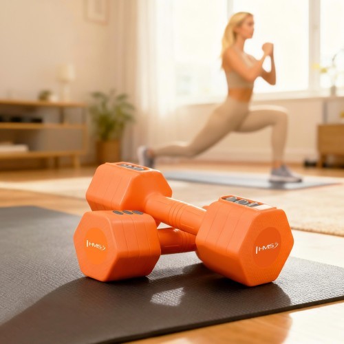 ADJUSTABLE DUMBBELLS ORANGE 2 x 2.5 KG HL03 HMS