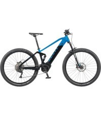 Kalnu elektriskais velosipēds ar pilnu balstiekārtu Levit Kingit BF Overstep 630 29”, 2024 - Zils melns pērļu