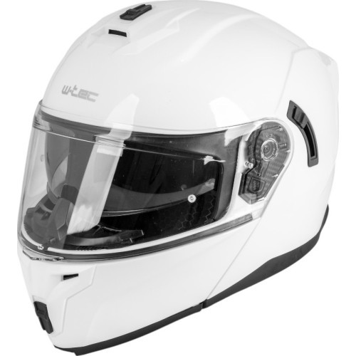 Flip-Up Motorcycle Helmet W-TEC Benidor - White Glossy