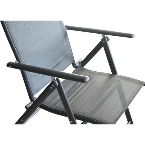 Folding garden chair PULA dark grey