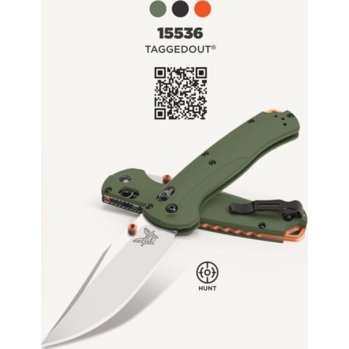 Нож Benchmade 15536 TAGGEDOUT, OD Green G10, CPM-S45VN