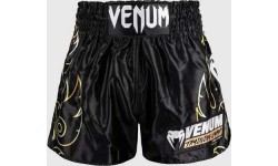 Venum VTC Flames Muay Thai Shorts - Black/Gold