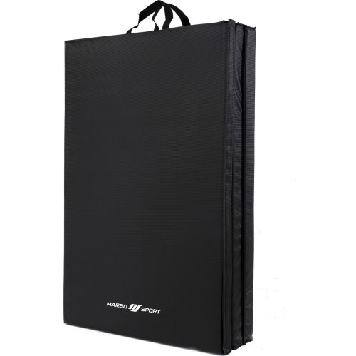 Salokāms ciets vingrošanas paklājs ar līplenti, 180 x 90 x 5 cm, melns - Marbo Sport