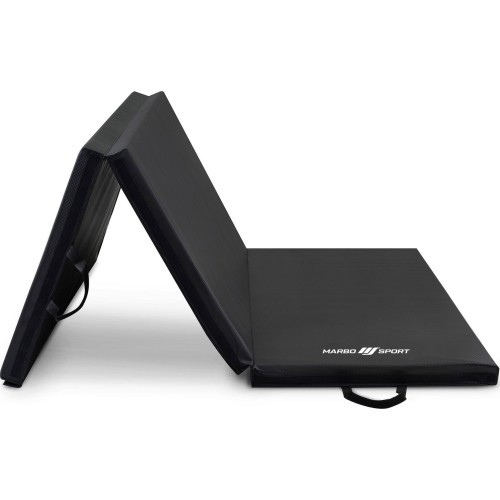 Foldable hard gymnastics mat with Velcro fasteners, 180 x 90 x 5 cm, black - Marbo Sport