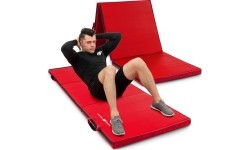 Foldable hard gymnastics mat with Velcro fasteners, 180 x 60 x 5 cm, red - Marbo Sport