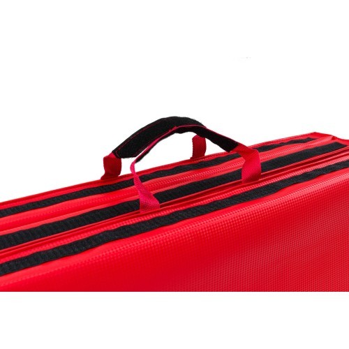 Salokāms ciets vingrošanas paklājs ar līplentēm, 180 x 60 x 5 cm, sarkans - Marbo Sport
