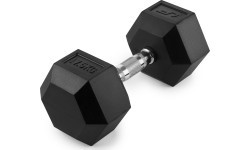 Sešstūra ar gumiju pārklāts čuguna hantele HEX 17,5 kg, UpForm