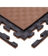 Коврик-пазл татами inSPORTline Сазегул 100 x 100 x 2 см - Mocha mousse-černá, vzor 5 proužků