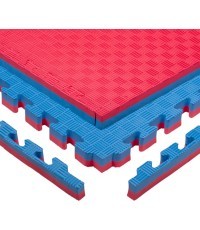 Коврик-пазл татами inSPORTline Malmeida 100 x 100 x 4 см - červeno-modrá, vzor 5 proužků