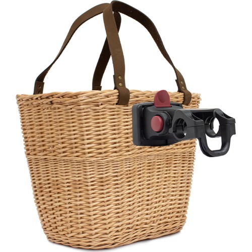 Handlebar bicycle bag // Lithuanian folk craftsmen, handmade, with holder (sand)