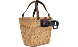 Handlebar bicycle bag // Lithuanian folk craftsmen, handmade, with holder (sand)