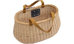 Handlebar bicycle bag, Lithuanian folk artisan handmade, with holder (sand)