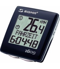 Sigma BC 1609 velosipēda dators // vadu, 16 funkcijas (melns/sudraba)