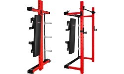 Pie sienas stiprināms bīdāms spēka rāmis ar soliņu KLT34, sarkans, HMS Fitness