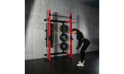 Pie sienas stiprināms bīdāms spēka rāmis ar soliņu KLT34, sarkans, HMS Fitness