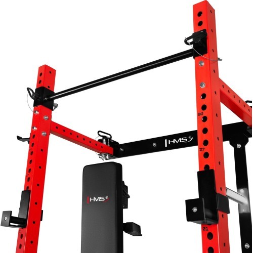 Pie sienas stiprināms bīdāms spēka rāmis ar soliņu KLT34, sarkans, HMS Fitness