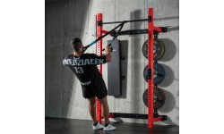 Pie sienas stiprināms bīdāms spēka rāmis ar soliņu KLT34, sarkans, HMS Fitness