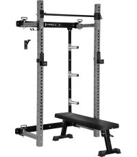 Настенная выдвижная силовая рама со скамьёй KLT34 серая HMS Fitness