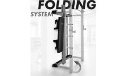 Pie sienas stiprināms bīdāms spēka statīvs ar soliņu KLT34 pelēks HMS Fitness