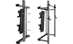 WALL-MOUNTED SLIDING POWER RACK WITH BENCH KLT34 GREY HMS FITNESS