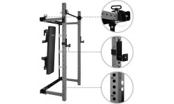 Pie sienas stiprināms bīdāms spēka statīvs ar soliņu KLT34 pelēks HMS Fitness
