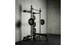 WALL-MOUNTED SLIDING POWER RACK WITH BENCH KLT34 GREY HMS FITNESS