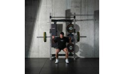 WALL-MOUNTED SLIDING POWER RACK WITH BENCH KLT34 GREY HMS FITNESS