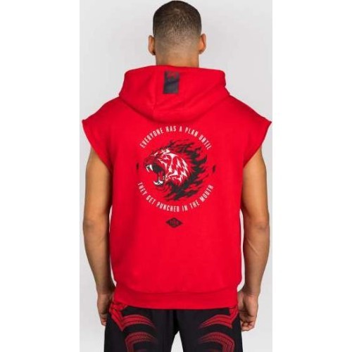 Venum x Mike Tyson Tiger Sleeveless Hoodie - Intense Red/Deep Black