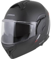 Atverams motociklista ķivere Cassida MultiFlip Solid P/J - černá matná/červená/šedá