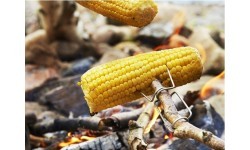 Ēdiena gatavošanas dakšiņa Light My Fire Grandpa's FireFork Bio, zaļa un rozā