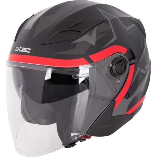 Открытый шлем W-TEC Barcela Vermella - Чёрный, серый, красный