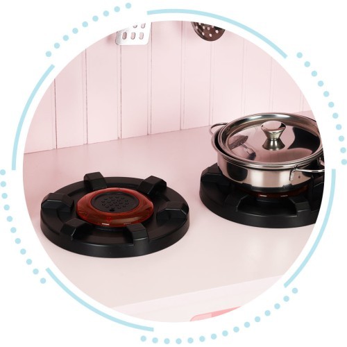 Wooden kitchen for kids oven burners microwave accessories ECOTOYS