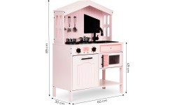 Деревянная детская кухня с духовкой, конфорками и микроволновкой ECOTOYS