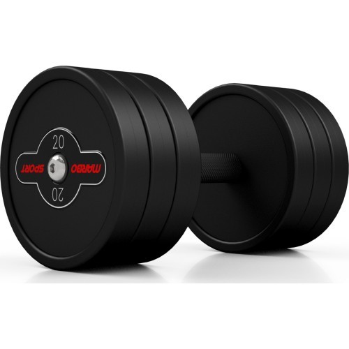 Rubber-coated dumbbell Marbo - 20 kg, black