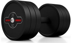 Rubber-coated dumbbell Marbo - 20 kg, black