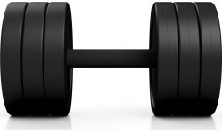 Ar gumiju pārklāta hantele Marbo – 20 kg, melna