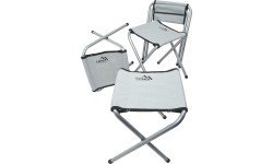 Foldable Camping Table + 4x Chairs Cattara Double - Gray
