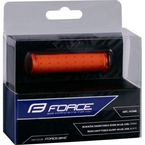 Aizmugurējais lukturis Force Atom 40LM USB, melns