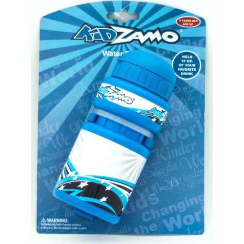 KidZamo Star Kids Water Bottle with Holder 300ml (white/blue)