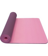 Divslāņu jogas paklājs Yate TPE – rozā/violets