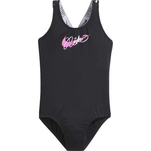 Nike Nk G Lgo Tape Crossback peldkostīms meitenēm, melns NESSE726 001