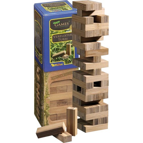 Torņa gāšanas spēle Philos Bamboo, 6,6x6,6x25,5 cm