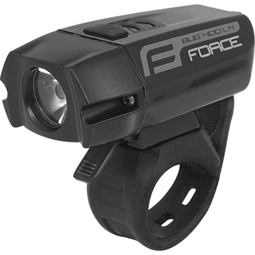 Priekšējais lukturis FORCE BUG-400 USB (melns)