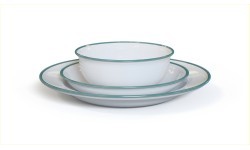 Emaljēts šķīvis Origin Outdoors Ocean Deep, 20 cm, balts