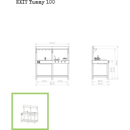 EXIT Yummy 100 wooden outdoor kitchen - naturel