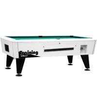 Biljarda galds Dynamic Premier, sudraba krāsā, biljards, 8 pēdas, ar monētu validatoru un bumbiņu atgriešanas sistēmu