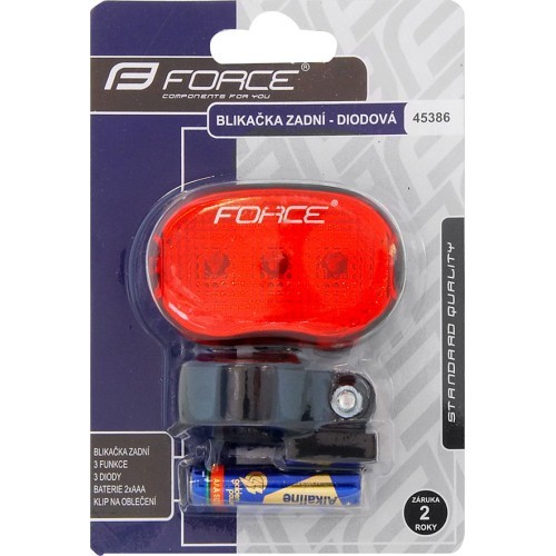 Aizmugurējais lukturis FORCE TRI 3LED, 3 funkcijas