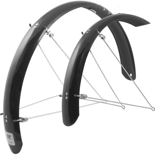 FORCE Aluflex 20" Bicycle Fenders with Stays (PET Plastic, Black)