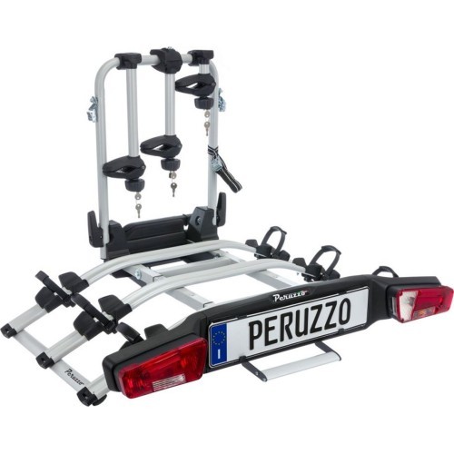 Peruzzo Zephyr Towbar Bike Rack for 3 Bikes, E-BIKE, Aluminium